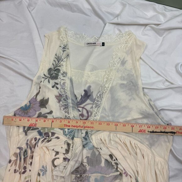 ORIGAMI Long Duster Cardigan Lace Boho Flowy Hippie Floral Western Fairy Size XL - Picture 12 of 13